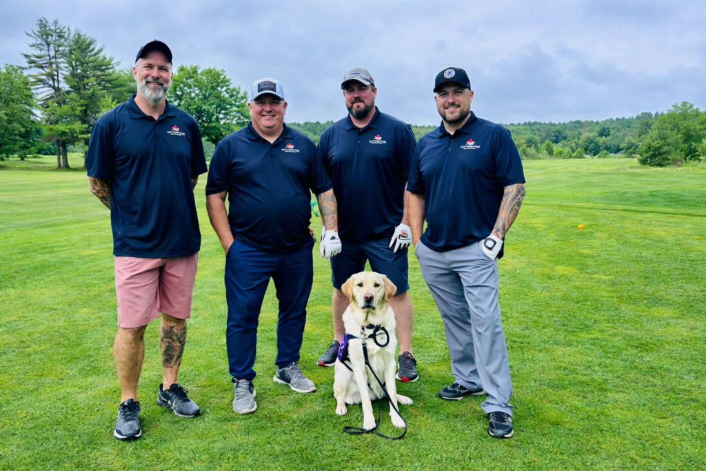 Golf outing with friends and dog Guide Dogs of America annual golf tournament held in Gray Maine